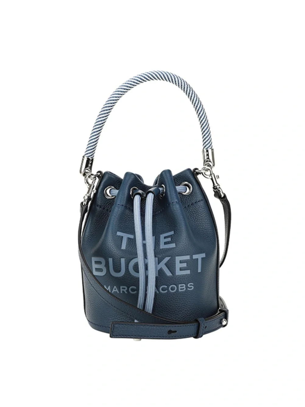 Marc Jacobs The Bucket Bag – Blue Pebbled Leather | Rope Handle | Crossbody